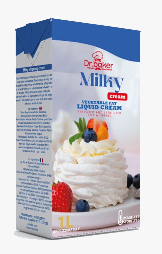 (كريمة خفق ميلكي(1لتر - Milky Whipping Cream tetra pack(1 Liter)
